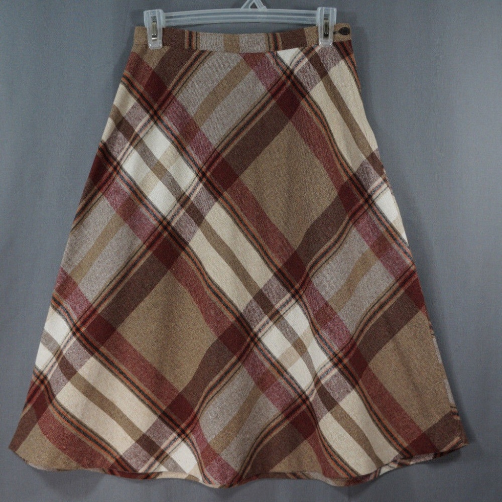 VTG 70's/80's A-Line Plaid Skirt Pinup, Secretary